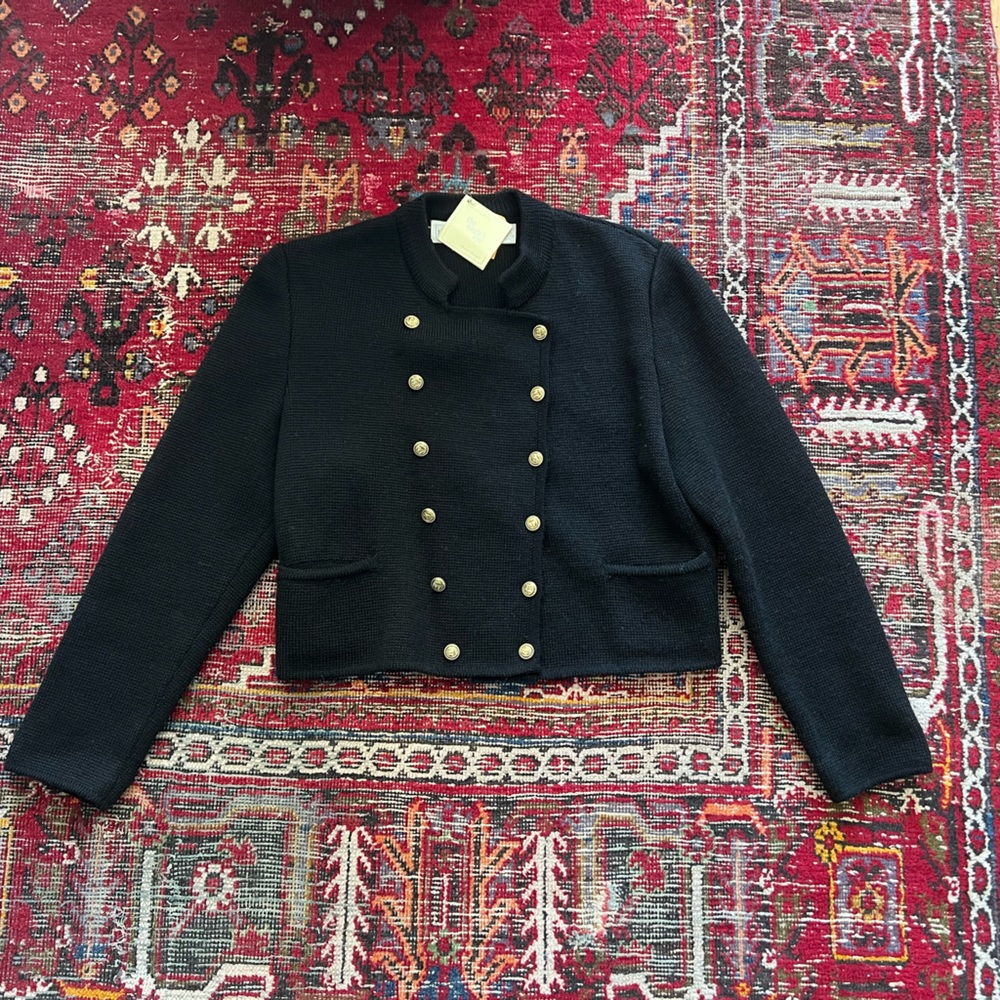 Vintage Double Breasted Wool Nautical Sweater Small